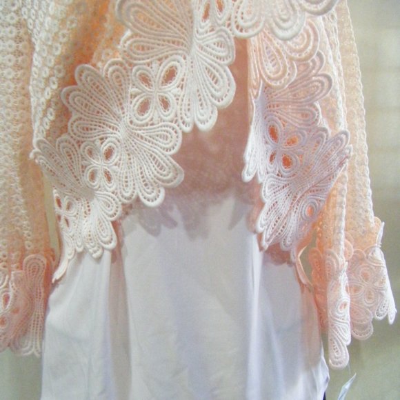 Pink Crochet Lace Alfani Top with Tank Set Size Medium NWT - Picture 7 of 10